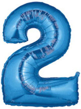 Number 2 Blue Mylar Balloon